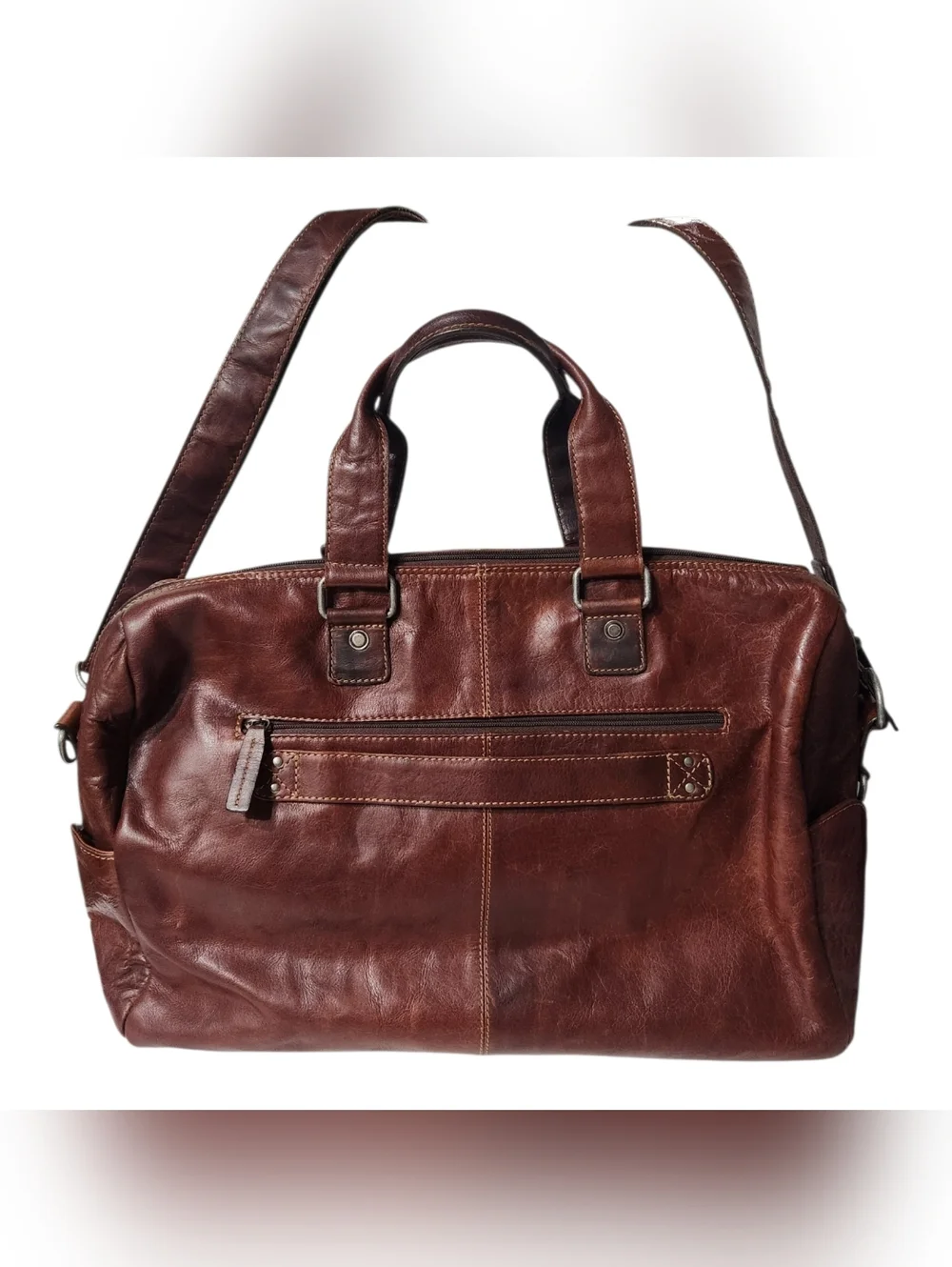 Jack Georges Voyager Buffalo Leather Weekender Duffle Bag Large 22